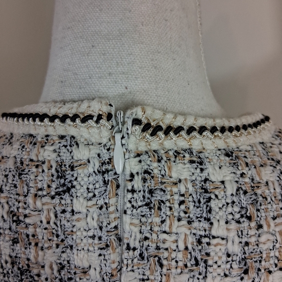 Tuckernuck Pomander Ivory Bow Brigitta Long Sleeve Tweed Dress Size Large - Picture 7 of 13